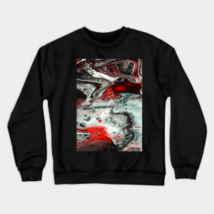 Crimson Elements - Acrylic Paint Dirty Pour Crewneck Sweatshirt